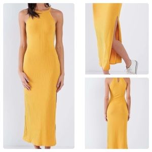 Women Yellow Body Con Summer Dresses.